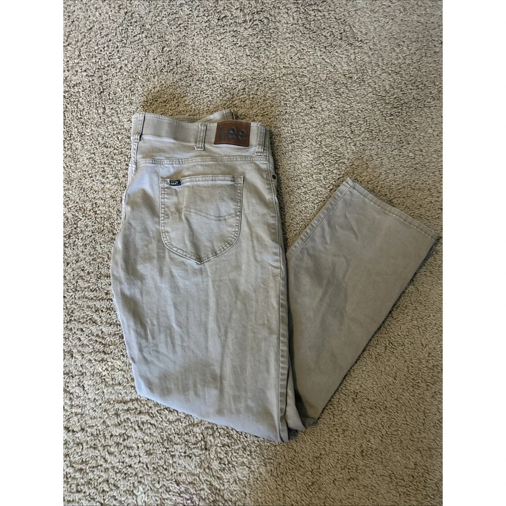 Lee Extreme Motion MVP Slim Fit Pants Stretch Straight Tapered Leg Khaki 40 X 32